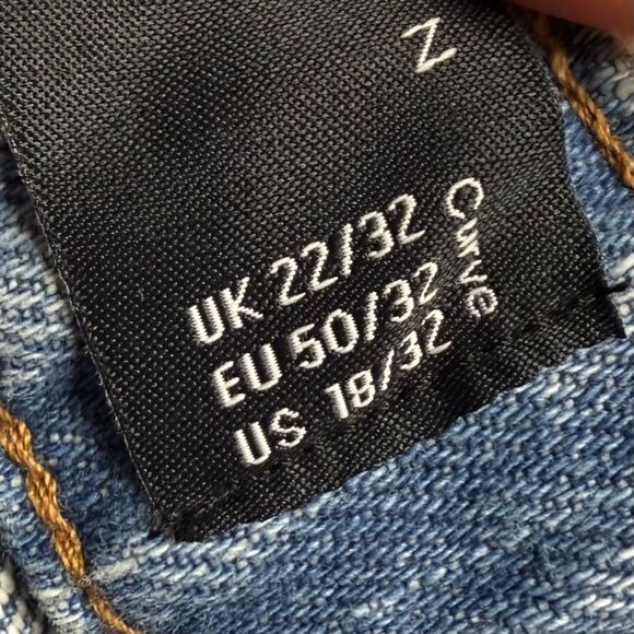 ASOS Design Curve Wide-Leg Blue Denim Jeans Blue US Sz 18 - Picture 11 of 13